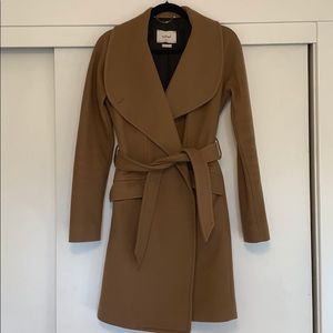 Aritzia Wilfred Camel Cashmere Wool Coat